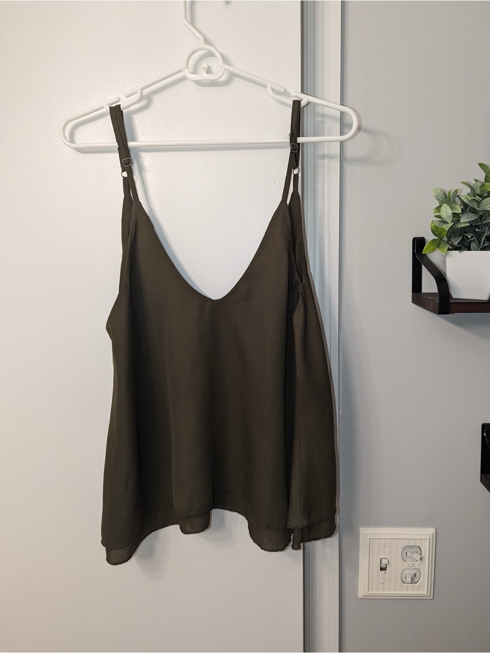 Green Strap Tank Blouse